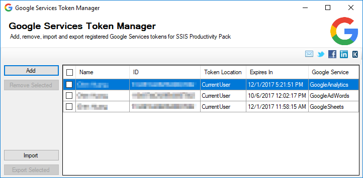 google analytics token manager